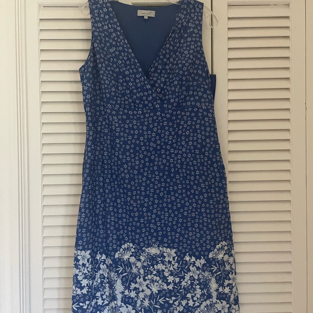 Per Una Blue and White Floral Midi Dress